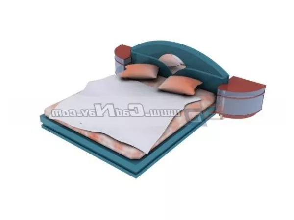 Double Bed And Bedside Tables 3d model Double Bed And Bedside Tables 3d model