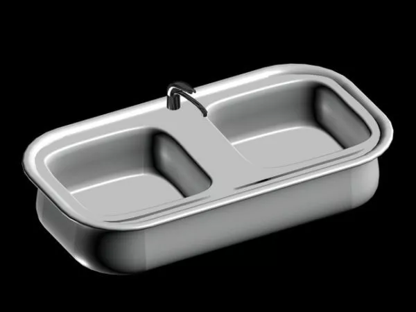 Double Bowls Sink 3d model Double Bowls Sink 3d model