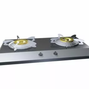 Double Burner Kitchen Gas Stove 3d model