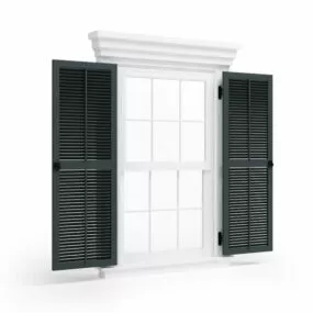 Antique Double Casement Window 3d model