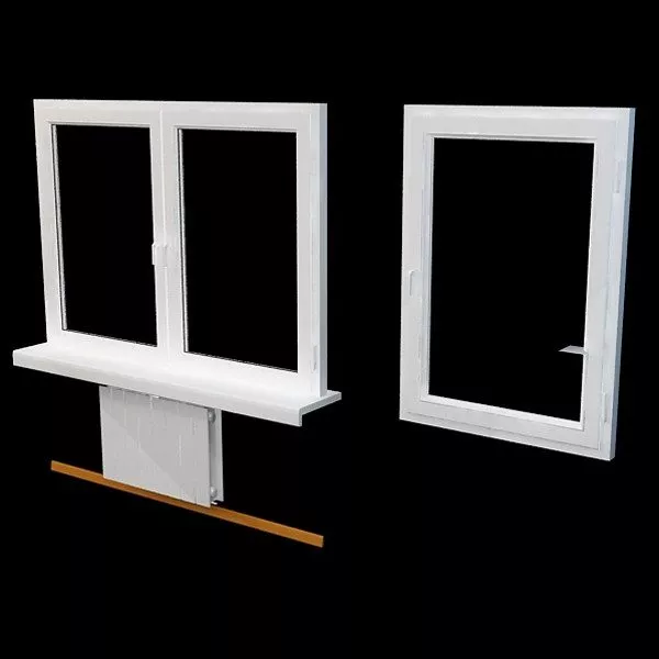 Double Casement Window Aluminum Frame 3d model Double Casement Window Aluminum Frame 3d model