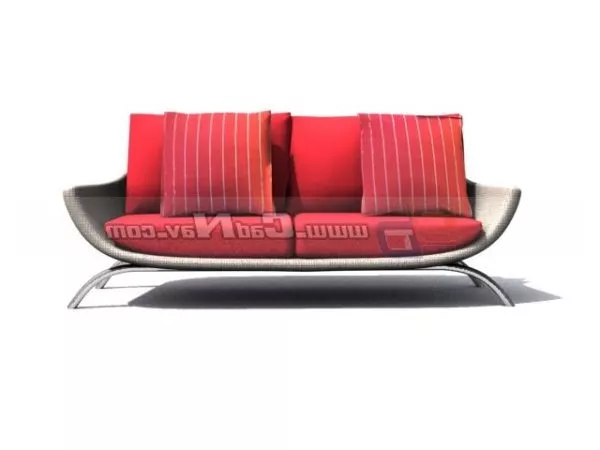 Double Cushion Couch Sofa Furniture 3d model Double Cushion Couch Sofa Furniture 3d model