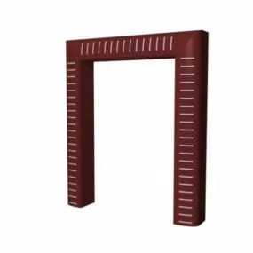 Double Door Wood Frame 3d model