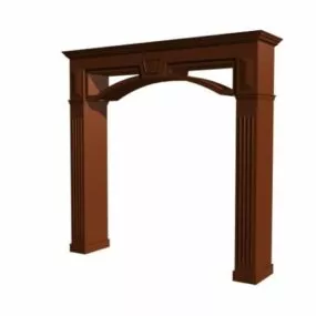 Home Furniture Double Door Frame 3d model