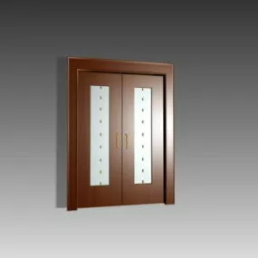 Double Door Furniture Glass Insert 3d model