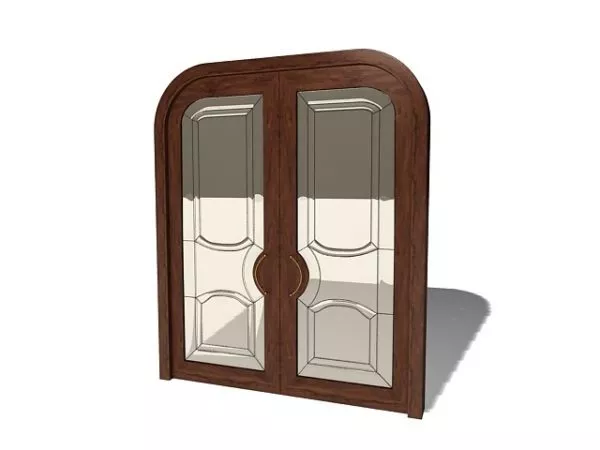 Double Front Door Furniture With Glass 3d model Double Front Door Furniture With Glass 3d model