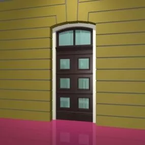 Home Double Front Door Design 3d model