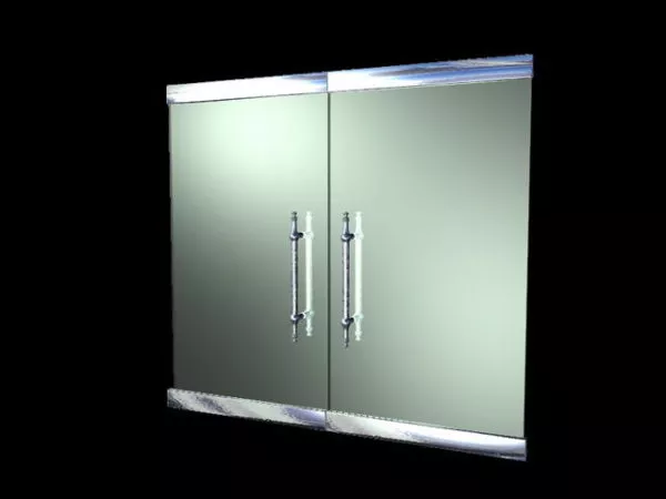Double Entry Door Glass Material 3d model Double Entry Door Glass Material 3d model