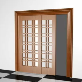 Double Glazed Home Sliding Door 3d model