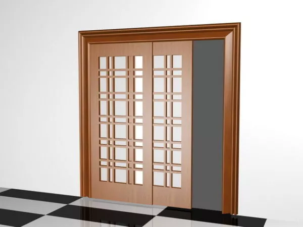 Double Glazed Home Sliding Door 3d model Double Glazed Home Sliding Door 3d model