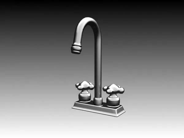 Double Handle Kitchen Faucet Equipment 3d model Double Handle Kitchen Faucet Equipment 3d model