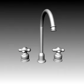 Kitchen Double Handle Kitchen Faucet Mixer 3d model