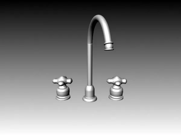 Kitchen Double Handle Kitchen Faucet Mixer 3d model Kitchen Double Handle Kitchen Faucet Mixer 3d model