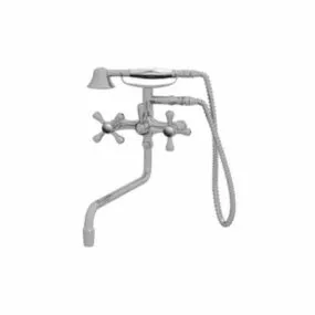 Double Handle Bathroom Shower Mixer 3d model