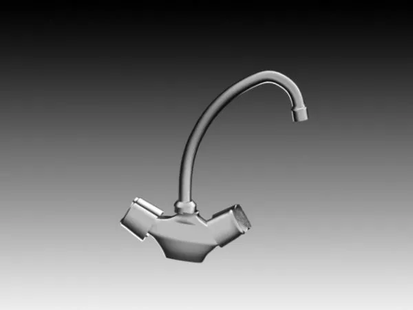 Old Brass Faucet 3d model