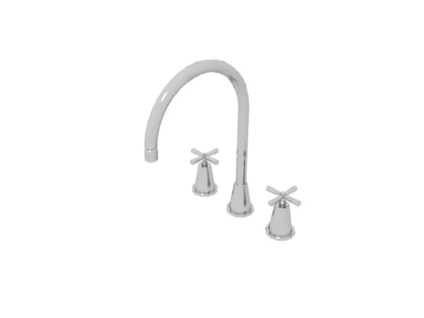 Kitchen Double Handle Water Tap 3d model Kitchen Double Handle Water Tap 3d model