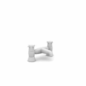 Bathroom Double Handles Basin Faucet 3d model