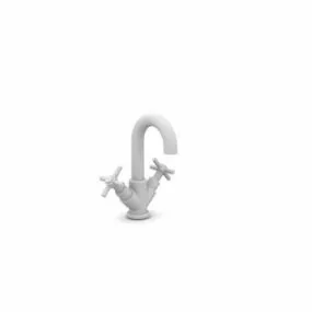 Bathroom Double Handles Faucet 3d model