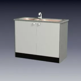 Kitchen Cabinet With Double Sink 3d model