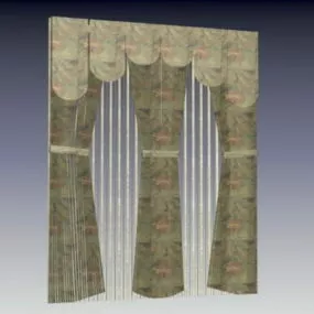 Drapery Fabric Windows Curtain 3d model