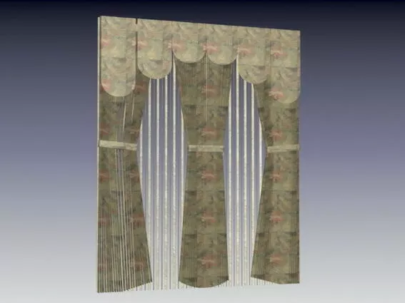 Drapery Fabric Windows Curtain 3d model Drapery Fabric Windows Curtain 3d model