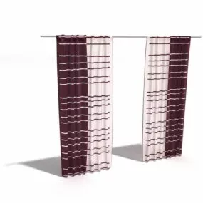 Purple Drapery Panels Curtain 3d model