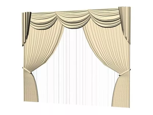 Home Drapery With Valance 3d model Home Drapery With Valance 3d model