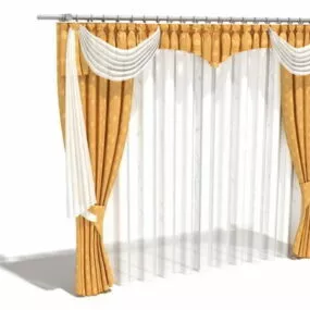 Drapes And Valance Antique Design 3d model