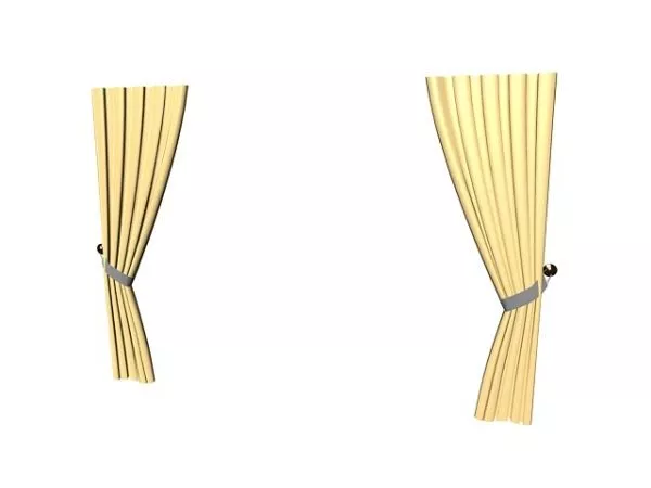 Home Drapes With Banding Curtain 3d model Home Drapes With Banding Curtain 3d model