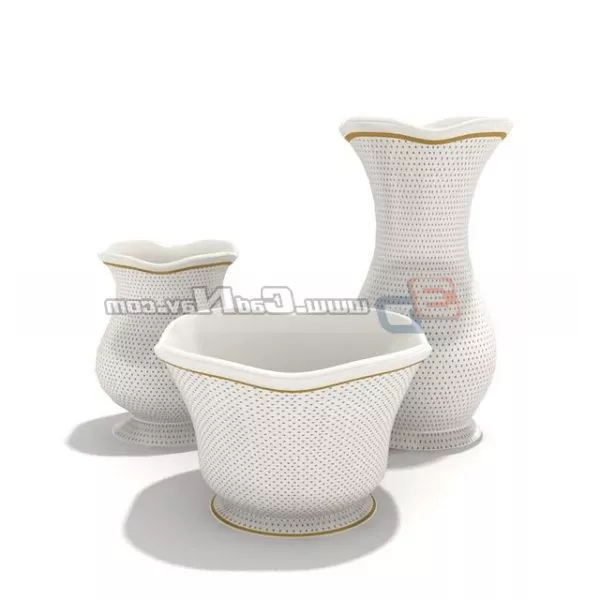 Drinkware Water Pot With Bottles 3d model Drinkware Water Pot With Bottles 3d model