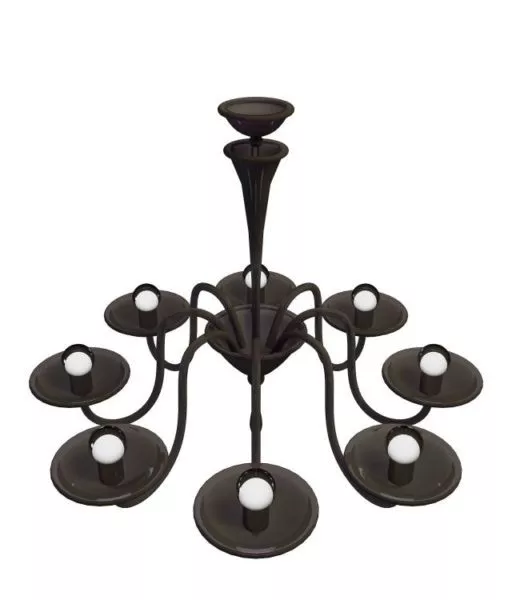 Antique Drip Pan Chandelier 3d model Antique Drip Pan Chandelier 3d model