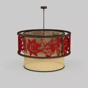 Drum Shade Vintage Pendant Lighting 3d model