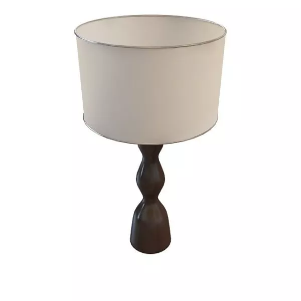 White Drum Shade Table Lamp 3d model White Drum Shade Table Lamp 3d model