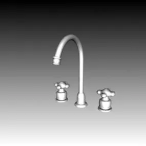 Kitchen Dual Handle Water Tap 3d model