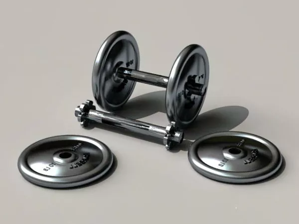 Gym Bench Exercise With Bar Column 3d model