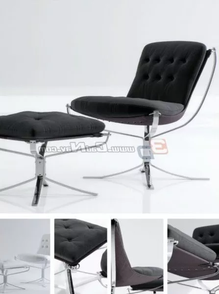 Eames Chair With Ottoman Furniture 3d model Eames Chair With Ottoman Furniture 3d model
