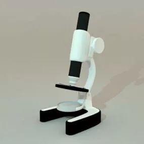 Hospital Equipment Early Microscope 3d model