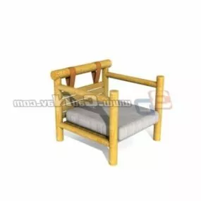 Furniture Wooden Easy Chair 3d model