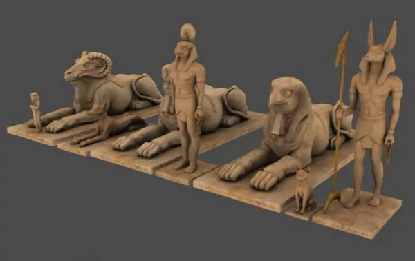 Egyptian Statues Collection 3d model Egyptian Statues Collection 3d model
