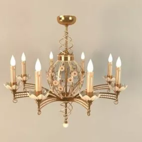 Living Room Electric Candle Chandelier 3d model