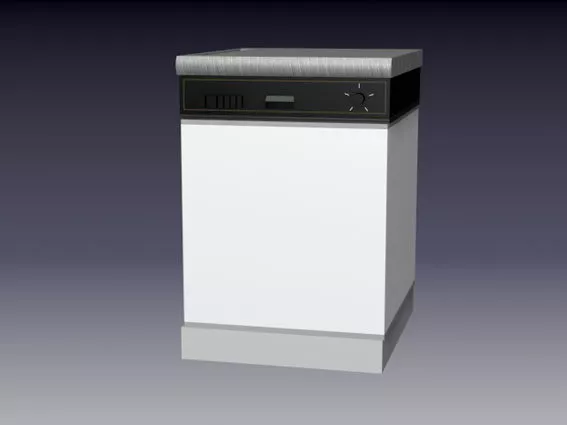 Black Induction Cooktop 3d model