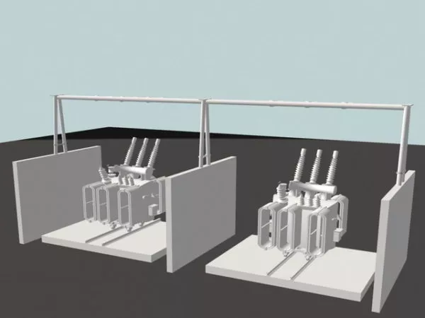 Industrial Electrical Power Transformers 3d model Industrial Electrical Power Transformers 3d model