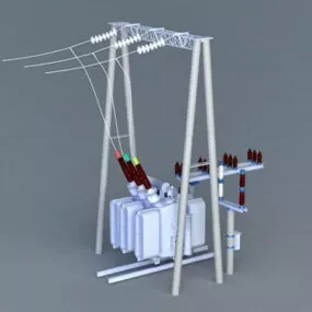 Machine Part Electrical Transformer 3d model