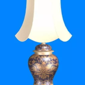 Porcelain Base Vintage Table Lamp 3d model