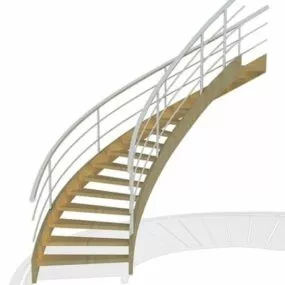 Hotel Elliptical Shape Stairs 3d model