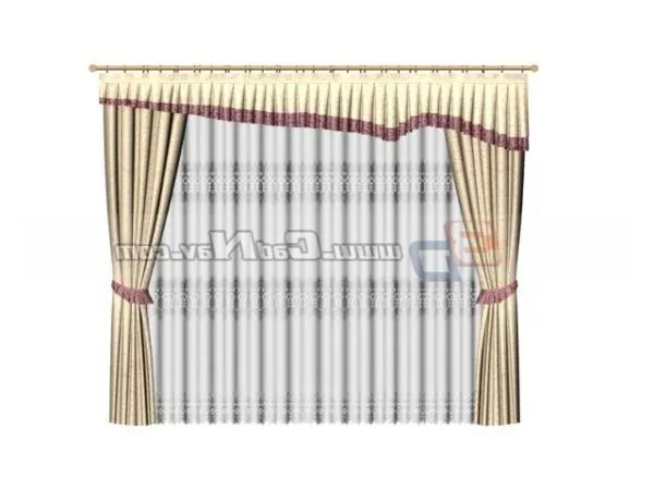 Embroidery Sheer Window Curtain 3d model Embroidery Sheer Window Curtain 3d model