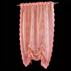 Embroidery Balloon Windows Curtain 3d model