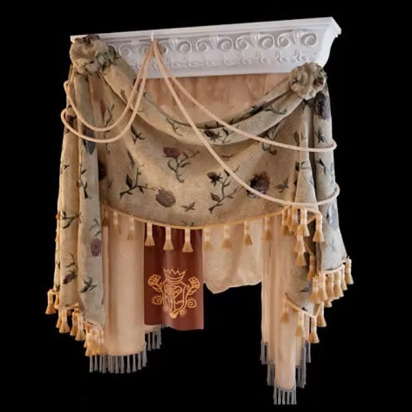 Embroidery Balloon Shade Window Curtain 3d model Embroidery Balloon Shade Window Curtain 3d model