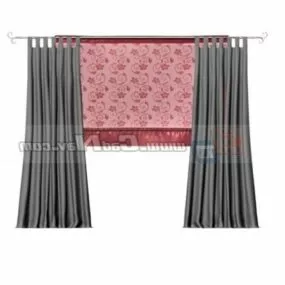 Embroidery Lace Window Curtain 3d model