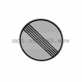 End All Restrictions Road Sign 3d model
